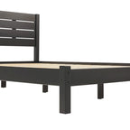 Pine Wood Queen Bed Frame - Slatted Headboard - No Box Spring Needed