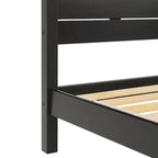 Pine Wood Queen Bed Frame - Slatted Headboard - No Box Spring Needed