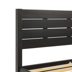 Pine Wood Queen Bed Frame - Slatted Headboard - No Box Spring Needed