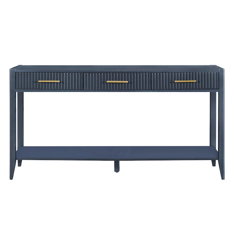 High-Quality Entryway Console Table with Vertical Stripe Drawers, Long Legs