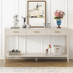 High-Quality Entryway Console Table with Vertical Stripe Drawers, Long Legs