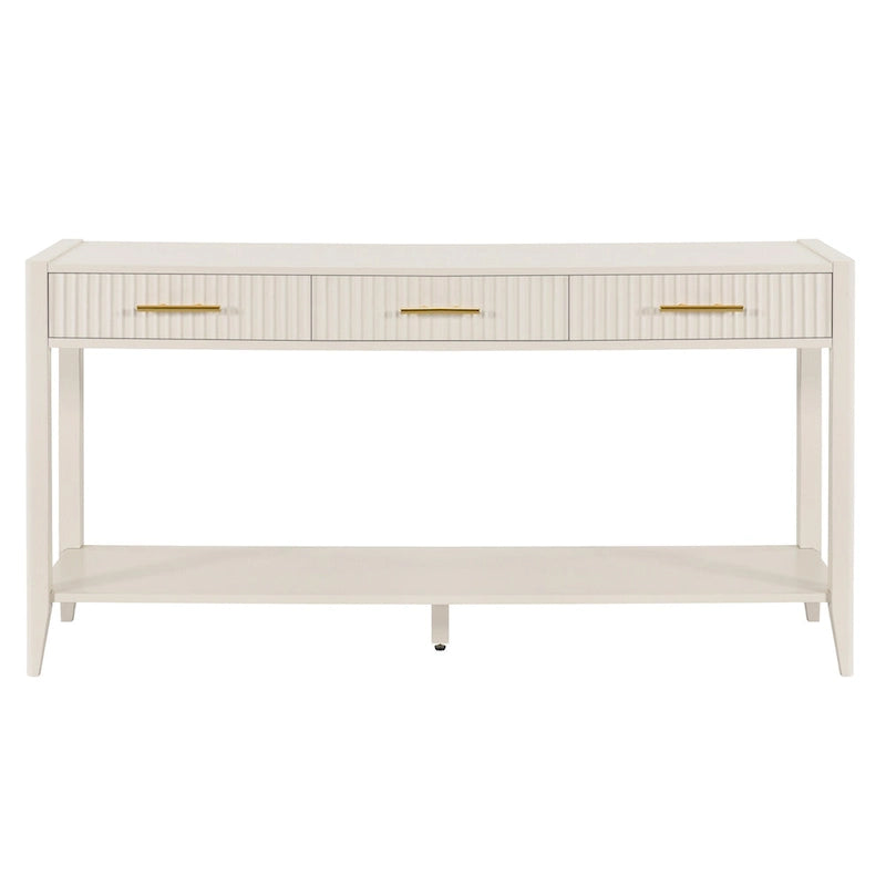 High-Quality Entryway Console Table with Vertical Stripe Drawers, Long Legs