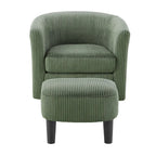 Green 26.38 Upholstered 360 Swivel Arm Chair with Ottoman