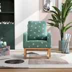 Green 26.8 Upholstered High Back Rocking Chair with Side Pocket