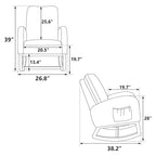 Green 26.8 Upholstered High Back Rocking Chair with Side Pocket
