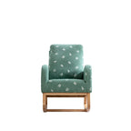 Green 26.8 Upholstered High Back Rocking Chair with Side Pocket