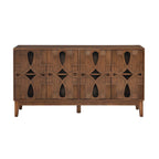 Wood Grain Sideboard Cabinet - 60.5W - 4 Doors - Adjustable Shelves
