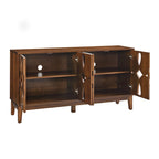 Wood Grain Sideboard Cabinet - 60.5W - 4 Doors - Adjustable Shelves