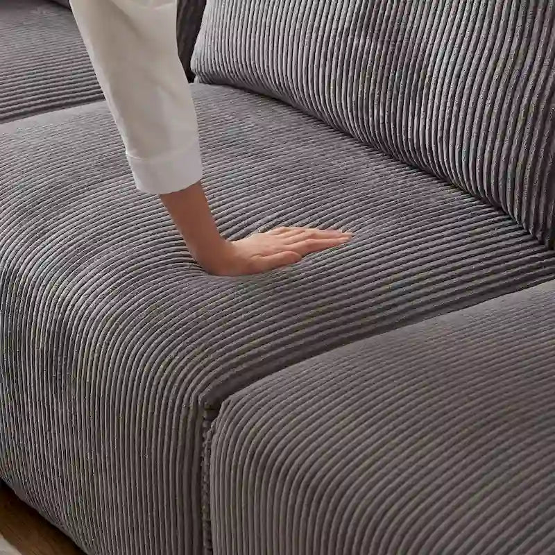 8-Piece Corduroy Modular Sectional Sofa with Ottoman
