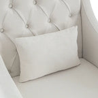 Living Room Chairs, Accent Armchair with lumbar pillow, Elegant Bedroom Reading Chair, Mid-Century Upholstered Sofa Chair