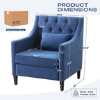 Living Room Chairs, Accent Armchair with lumbar pillow, Elegant Bedroom Reading Chair, Mid-Century Upholstered Sofa Chair