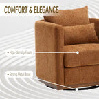 Swivel Barrel Chair, Comfy Round Accent Sofa Chair for Living Room, 360 Degree Swivel Barrel Club Chair