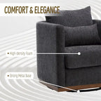 Swivel Barrel Chair, Comfy Round Accent Sofa Chair for Living Room, 360 Degree Swivel Barrel Club Chair