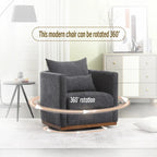 Swivel Barrel Chair, Comfy Round Accent Sofa Chair for Living Room, 360 Degree Swivel Barrel Club Chair