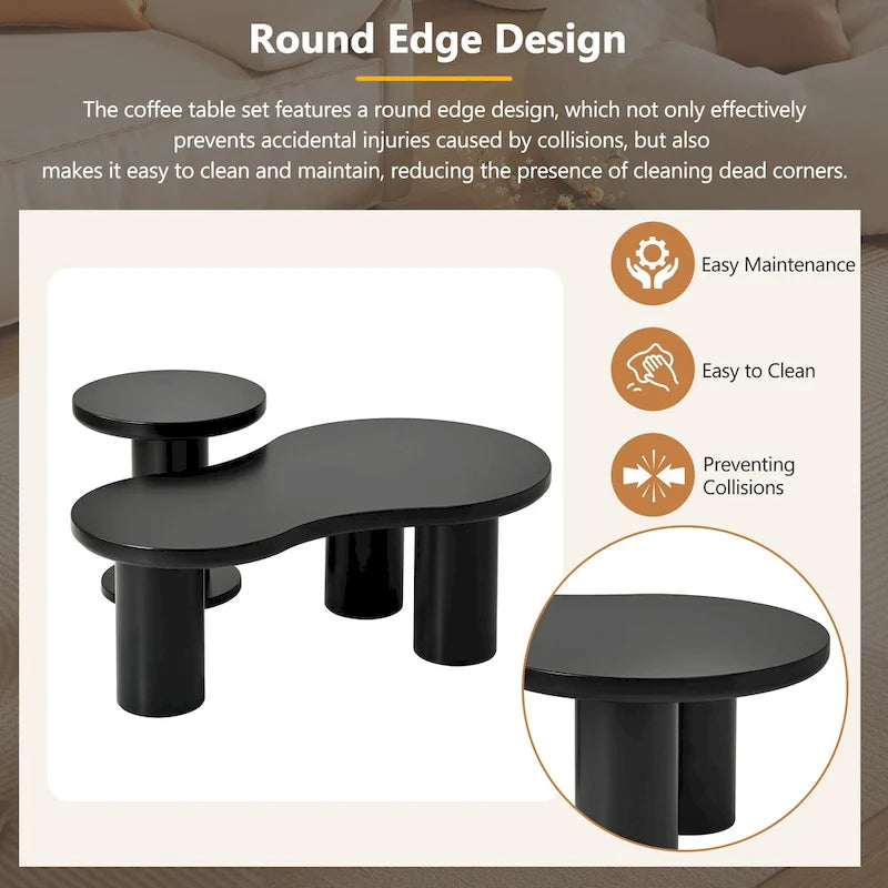 Cloud Coffee Table with Round Small Side Table