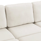 103 Sectional Sofa Couch Sofa Bed U-shaped Sofa with Two Movable Ottoman and Three USB Ports for Living Room, Beige