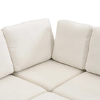 103 Sectional Sofa Couch Sofa Bed U-shaped Sofa with Two Movable Ottoman and Three USB Ports for Living Room, Beige