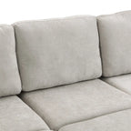 103 Sectional Sofa Couch Sofa Bed U-shaped Sofa with Two Movable Ottoman and Three USB Ports for Living Room, Beige