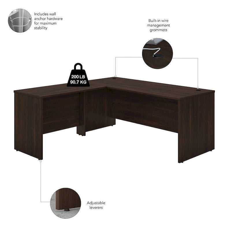 Studio C 72W L Shaped Desk with 42W Return by Bush Business Furniture
