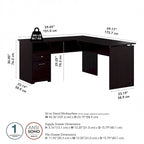 60W L-Shaped Sit-Stand Desk - 3 Height Positions - with Drawers