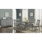 Plymouth Gray Wood Pedestal Dining Table - 72 x 30 x 54