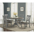 Plymouth Gray Wood Pedestal Dining Table - 72 x 30 x 54