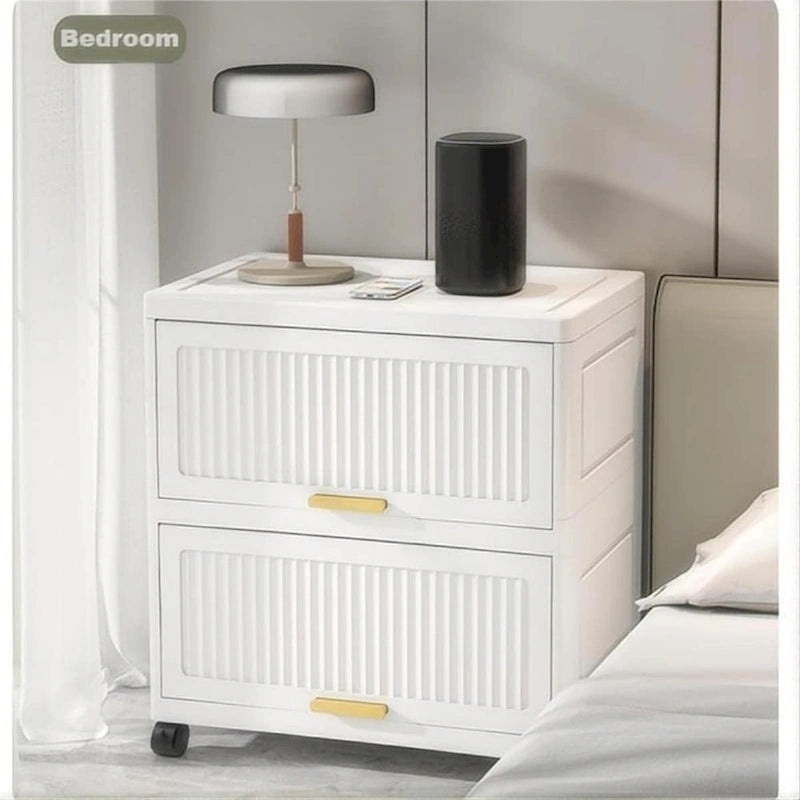 Kitchen Cabinet, Flip Open Storage Box With Wheels, Movable Storage Cabinet, Kitchen Shelf, Movable Storage Box-White