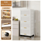 Kitchen Cabinet, Flip Open Storage Box With Wheels, Movable Storage Cabinet, Kitchen Shelf, Movable Storage Box-White
