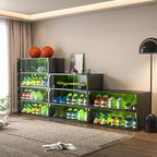 Glass Door Shoe Box Shoe Storage Cabinet For Sneakers With RGB Led Light