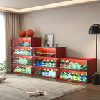 Glass Door Shoe Box Shoe Storage Cabinet For Sneakers With RGB Led Light