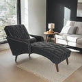 - Isabella Indoor Chaise Lounge Armchair with Pillow and Solid Wood Legs