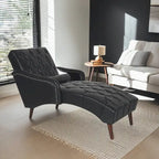  - Isabella Indoor Chaise Lounge Armchair with Pillow and Solid Wood Legs