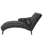 - Isabella Indoor Chaise Lounge Armchair with Pillow and Solid Wood Legs