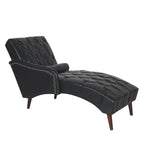 - Isabella Indoor Chaise Lounge Armchair with Pillow and Solid Wood Legs