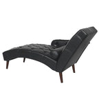 - Isabella Indoor Chaise Lounge Armchair with Pillow and Solid Wood Legs