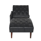 - Isabella Indoor Chaise Lounge Armchair with Pillow and Solid Wood Legs