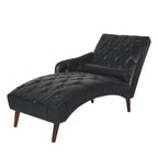 - Isabella Indoor Chaise Lounge Armchair with Pillow and Solid Wood Legs