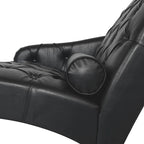 - Isabella Indoor Chaise Lounge Armchair with Pillow and Solid Wood Legs