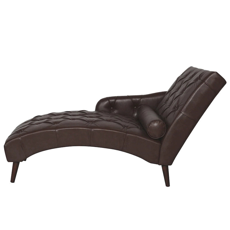 - Isabella Indoor Chaise Lounge Armchair with Pillow and Solid Wood Legs