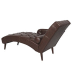 - Isabella Indoor Chaise Lounge Armchair with Pillow and Solid Wood Legs