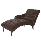 - Isabella Indoor Chaise Lounge Armchair with Pillow and Solid Wood Legs