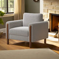 Maloa Upholstered Oversized Teddy Accent Chair with Walnut Legs by