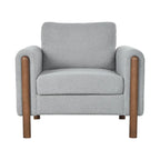Maloa Upholstered Oversized Teddy Accent Chair with Walnut Legs by