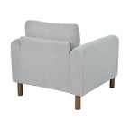 Maloa Upholstered Oversized Teddy Accent Chair with Walnut Legs by
