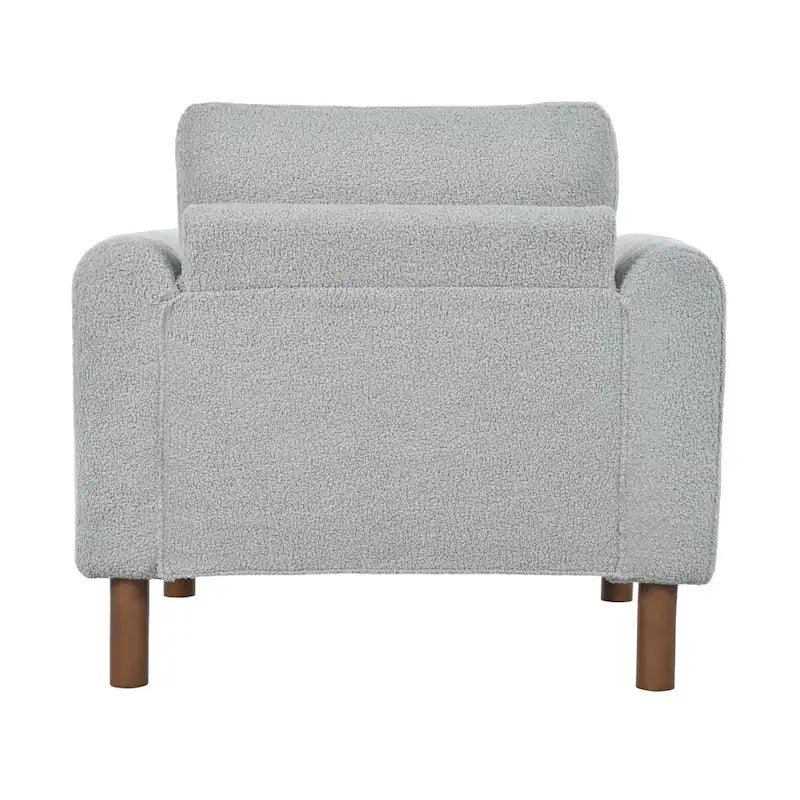 Maloa Upholstered Oversized Teddy Accent Chair with Walnut Legs by
