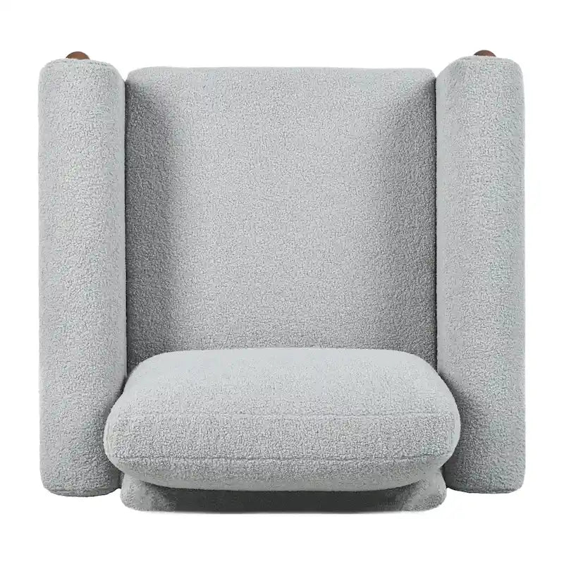 Maloa Upholstered Oversized Teddy Accent Chair with Walnut Legs by