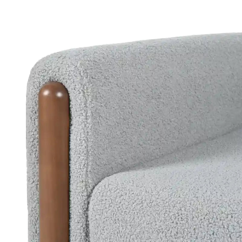 Maloa Upholstered Oversized Teddy Accent Chair with Walnut Legs by