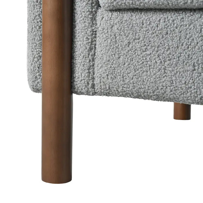 Maloa Upholstered Oversized Teddy Accent Chair with Walnut Legs by