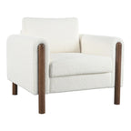 Maloa Upholstered Oversized Teddy Accent Chair with Walnut Legs by