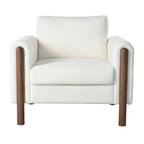 Maloa Upholstered Oversized Teddy Accent Chair with Walnut Legs by